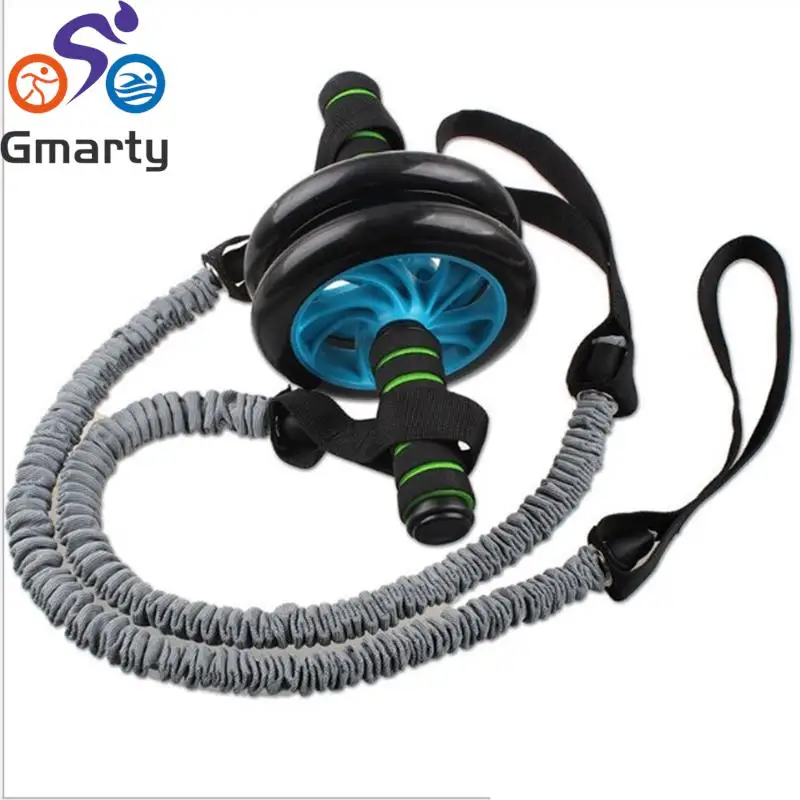 

1PC Abdominal Muscle Trainer AB Power Wheels Roller Machine Push-up Bar Stand Exercise Rack Workout Fitness Equipment Pull Rope