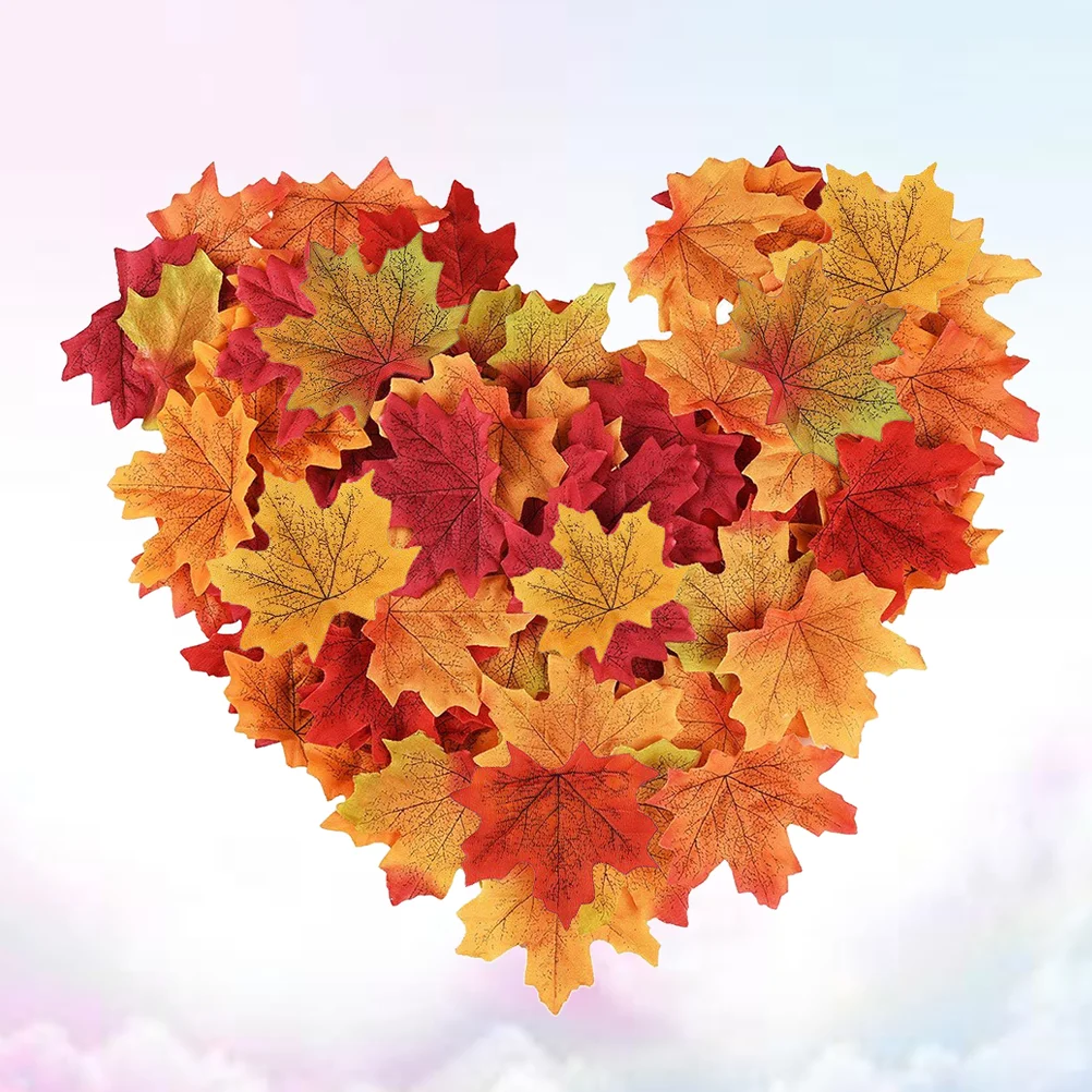 

200 PCS Wedding Maple Leaves Scrapbook Embellishments Artificial Maple Leaves Wedding Decoration Autumn Leaves Autumn Maple Leaf