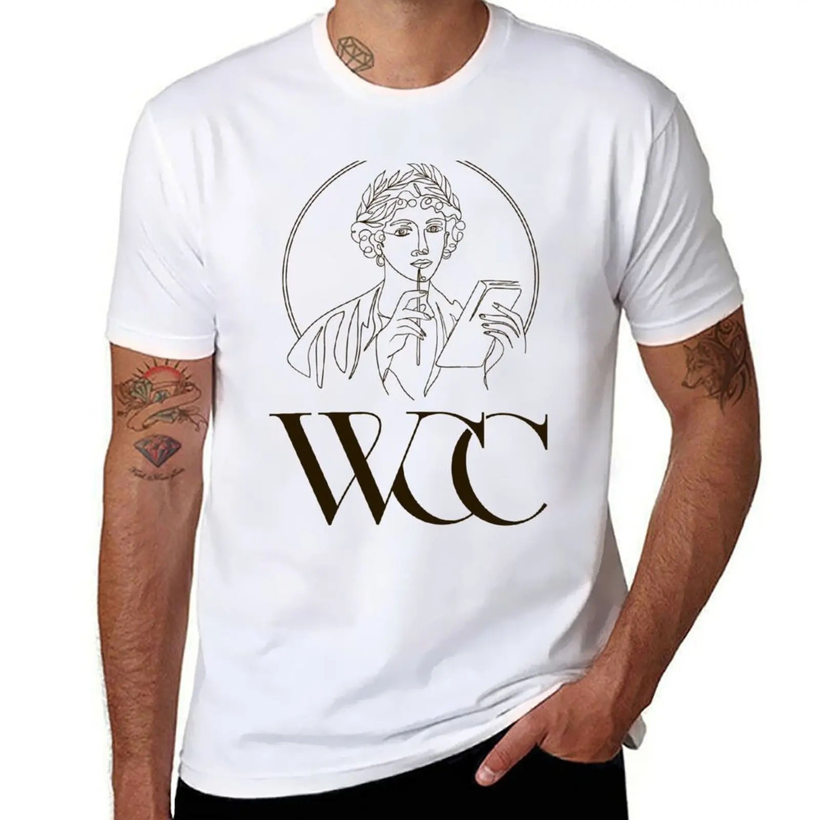 Фото Футболка WCC Sappho (темный принт), забавные футболки, мужская футболка, мужская хлопковая футболка №1