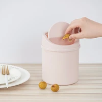 desktop trash can mini with lid small trash can storage bucket plastic paper basket dormitory bedside trash box