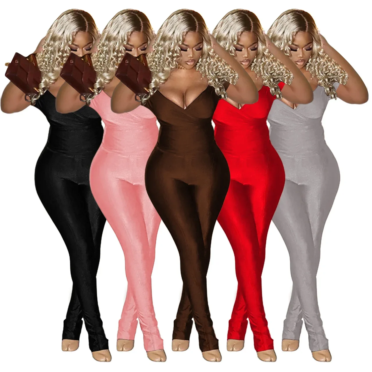 FY Q24S8491 Женский повседневный спортивный комплект из 2 предметов с открытыми