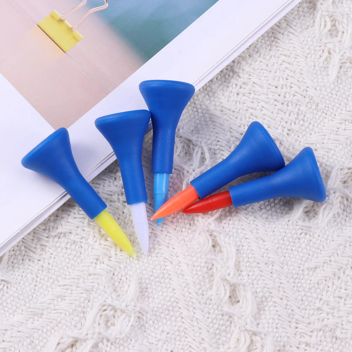 

5pcs 4.5cm/ 1.8inch Professional Tee Colorful Friction Reduce Horn Tee Chip Marker Training Accessory ( Assorted Colors )