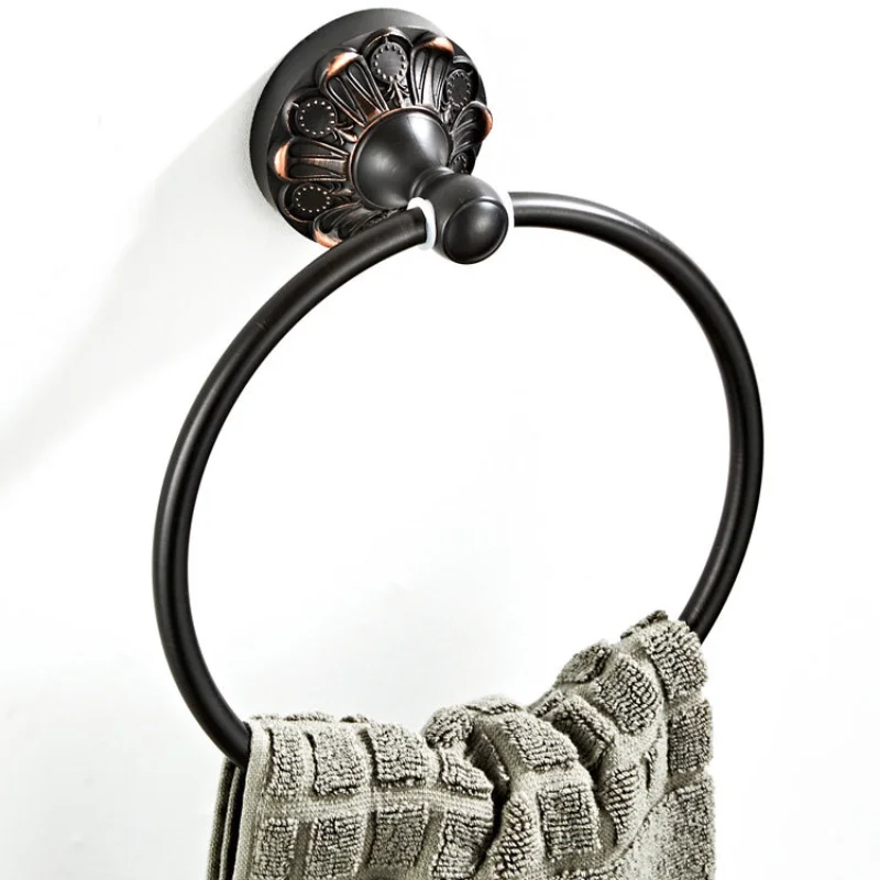 

18 см Европейский античный медный черный античный латунный держатель для полотенец Настенный Держатель для полотенец Подвеска для ванной комнаты
