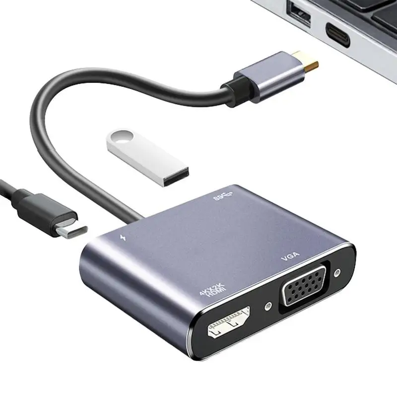 

Hub Lightweight Type-c To VGA USB PD Adapter Memory Card And Storage Card Reader Office Appliances For Phone Tablet