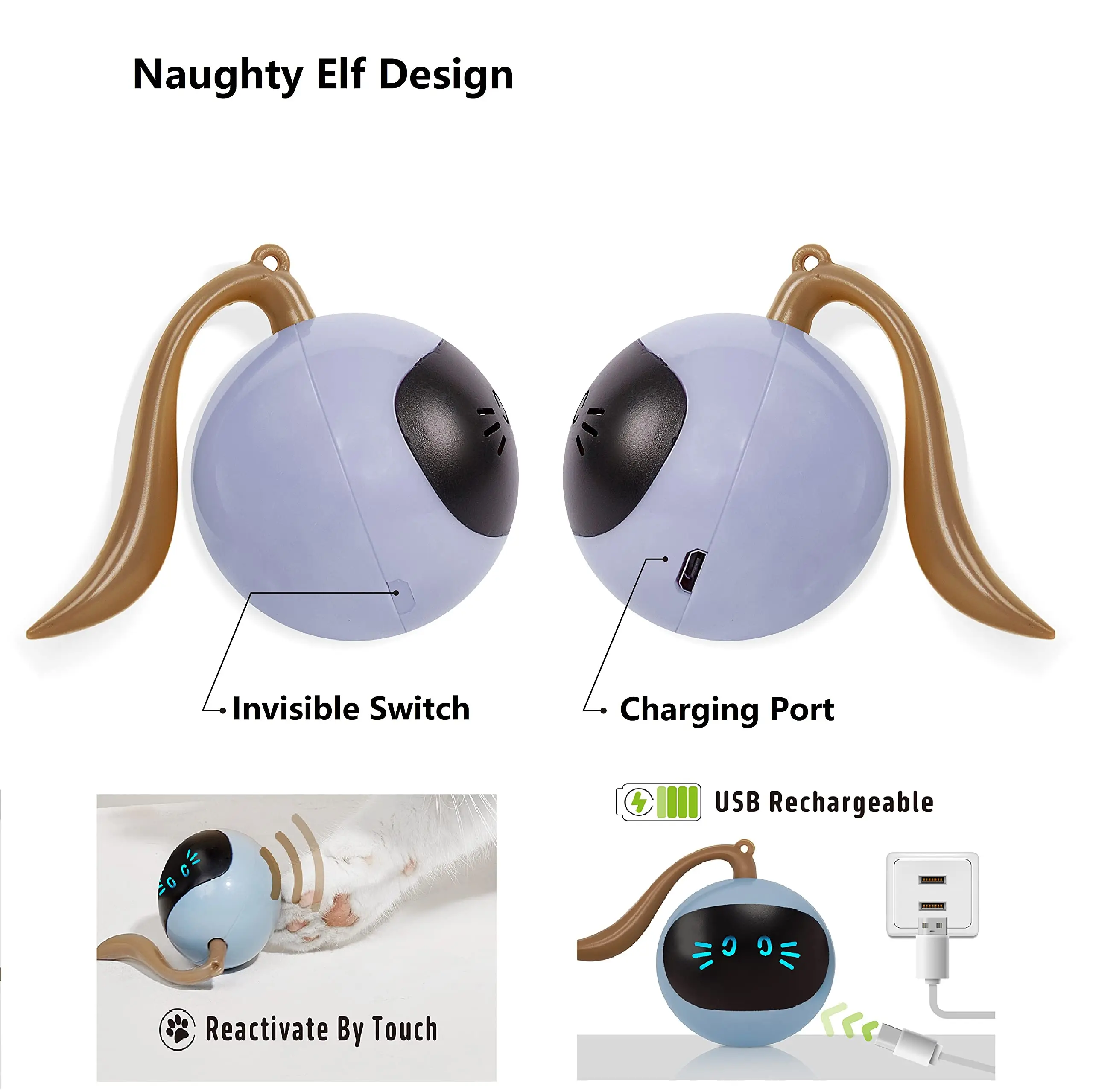 Игрушки для кошек самовращающийся шар на 360 ° интерактивные игрушки кошачья