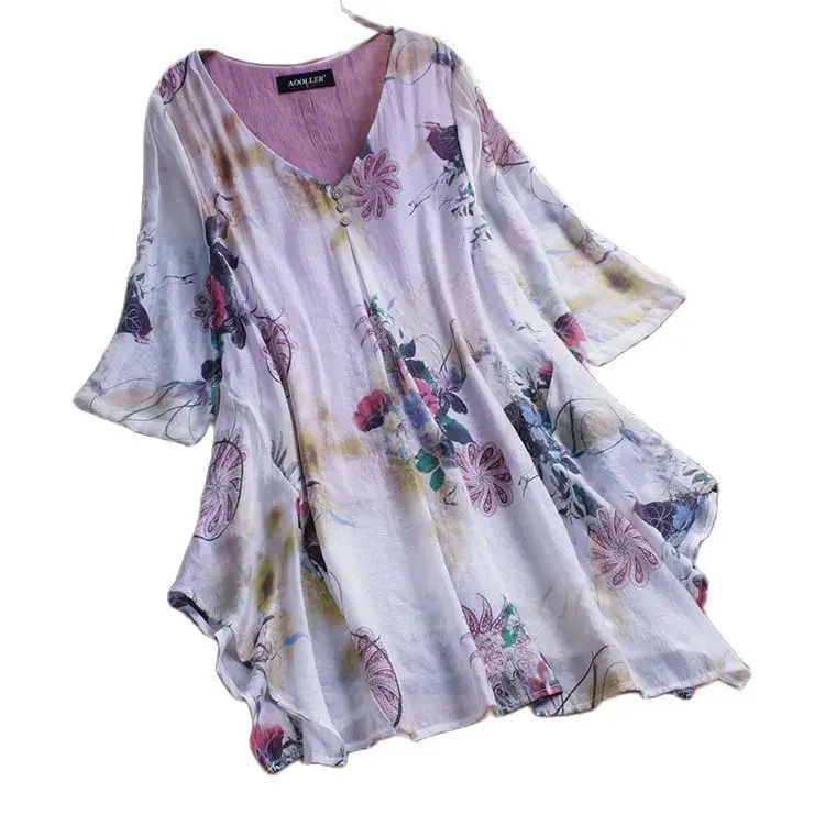 

Cotton Linen Loose Large Shirt Top Oversized T Shirt For Women