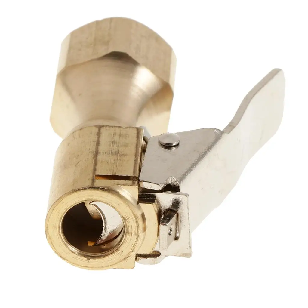 3-1 1/4&quot NPT Brass Tire Inflator Female Air Chuck for Clip Gold