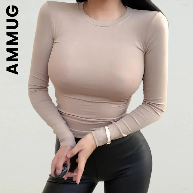 

Рубашка Ammug женская новая Базовая шикарная футболка винтажная женская рубашка Женский Мягкий Топ однотонная Повседневная Женская Празднич...