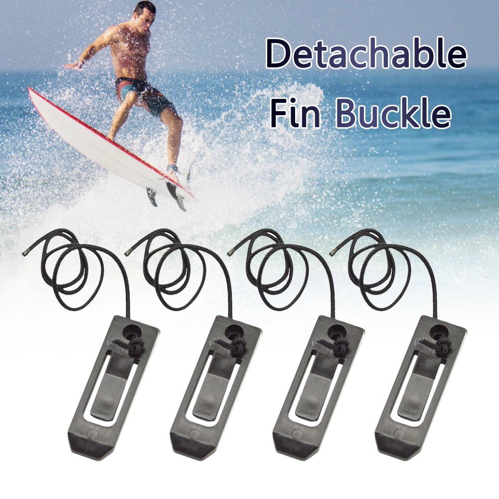 

4pcs Longboard Surfing Fins Clip Nylon Inflatable Paddle Board Fin Buckle Detachable for Beach Surfing Accessories Fin Buckle