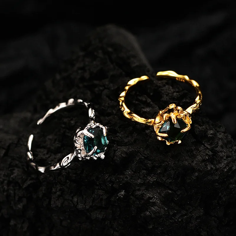 Женские регулируемые кольца из серебра 925 пробы с фианитом