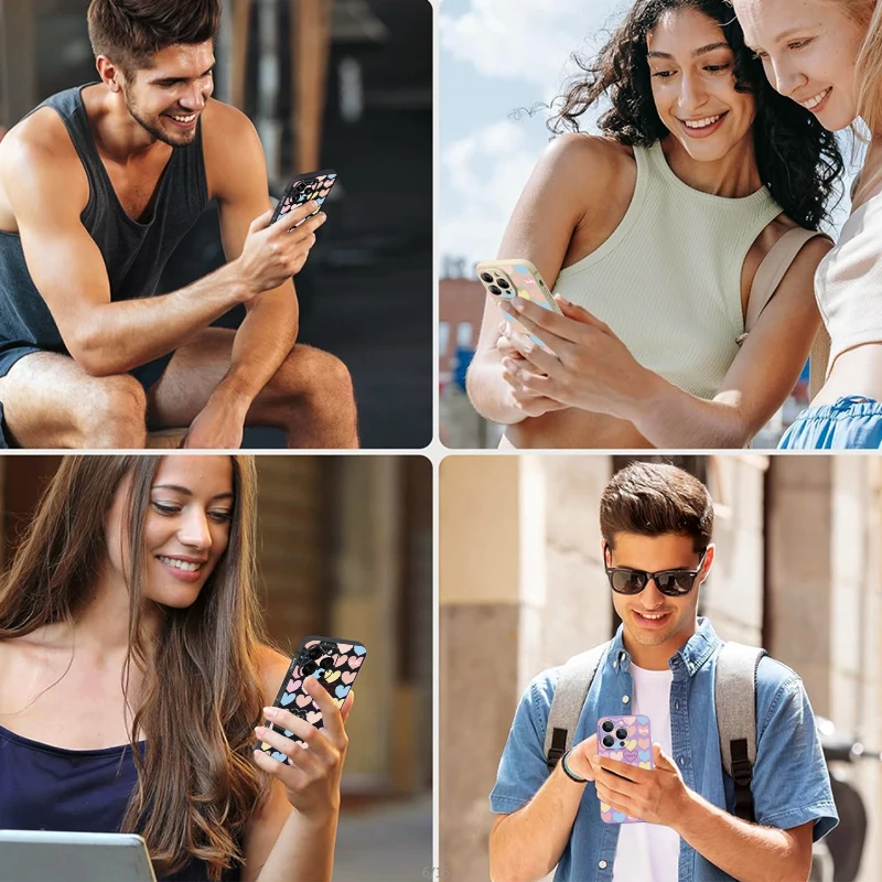 Чехол для телефона с рисунком Love Lanyard iPhone 15 14 Pro Max 13 12 11 Магнитный чехол Magsafe