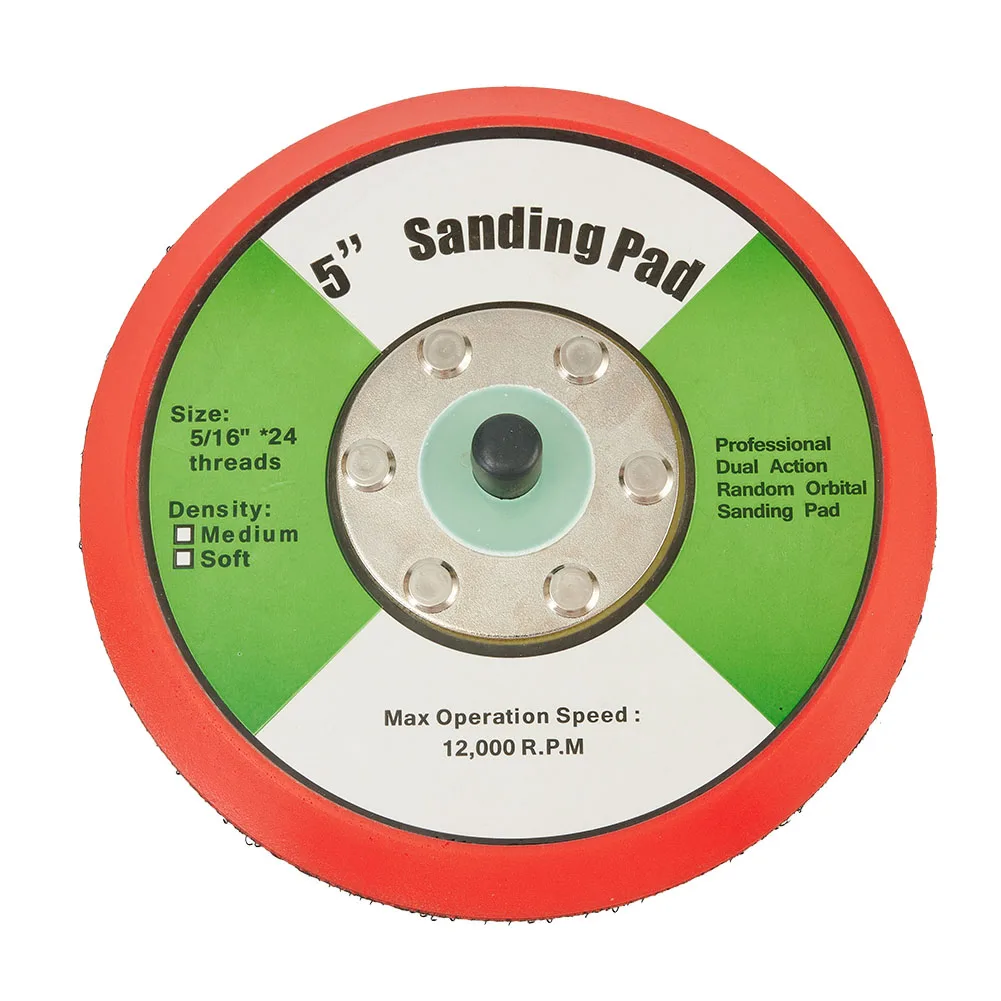 

5inch 125mm Hook And Loop Backing Plate Pad Abrasive Tool Parts 5/16\"-24 Thread Orbital Sanding Pad Plate Air Polishers Pads