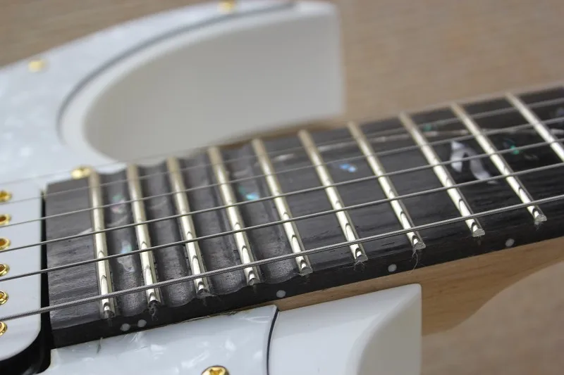 

Wholesale Top quality new Left Handed tree of life inlays 21 to 24 frets scalloped white Electric Guitar with gold hardware 01V