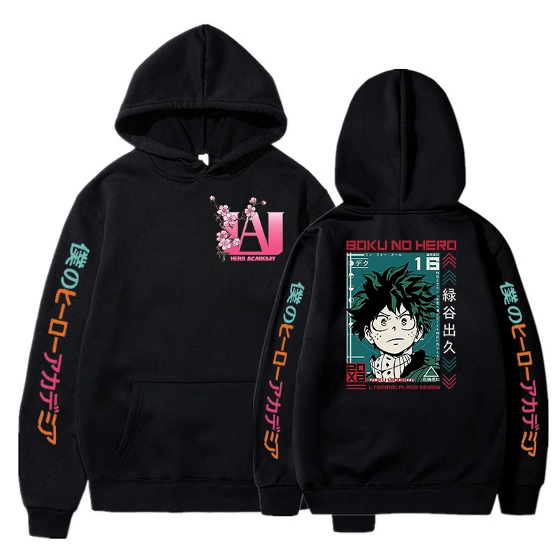 

Women's Anime My Hero Academia Hoodie Kawaii Boku No Hero Izuku Midoriya Print Hoodies Fleece Streetwear Harajuku Y2k Sweatshirt