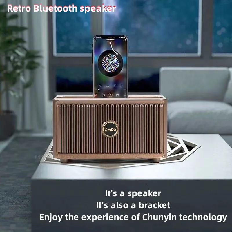 

Portable Desktop Outdoor Wireless Speaker with Dual Speakers, High Volume Stereo Subwoofer Card, Voice Call FM Bluetooth Speaker