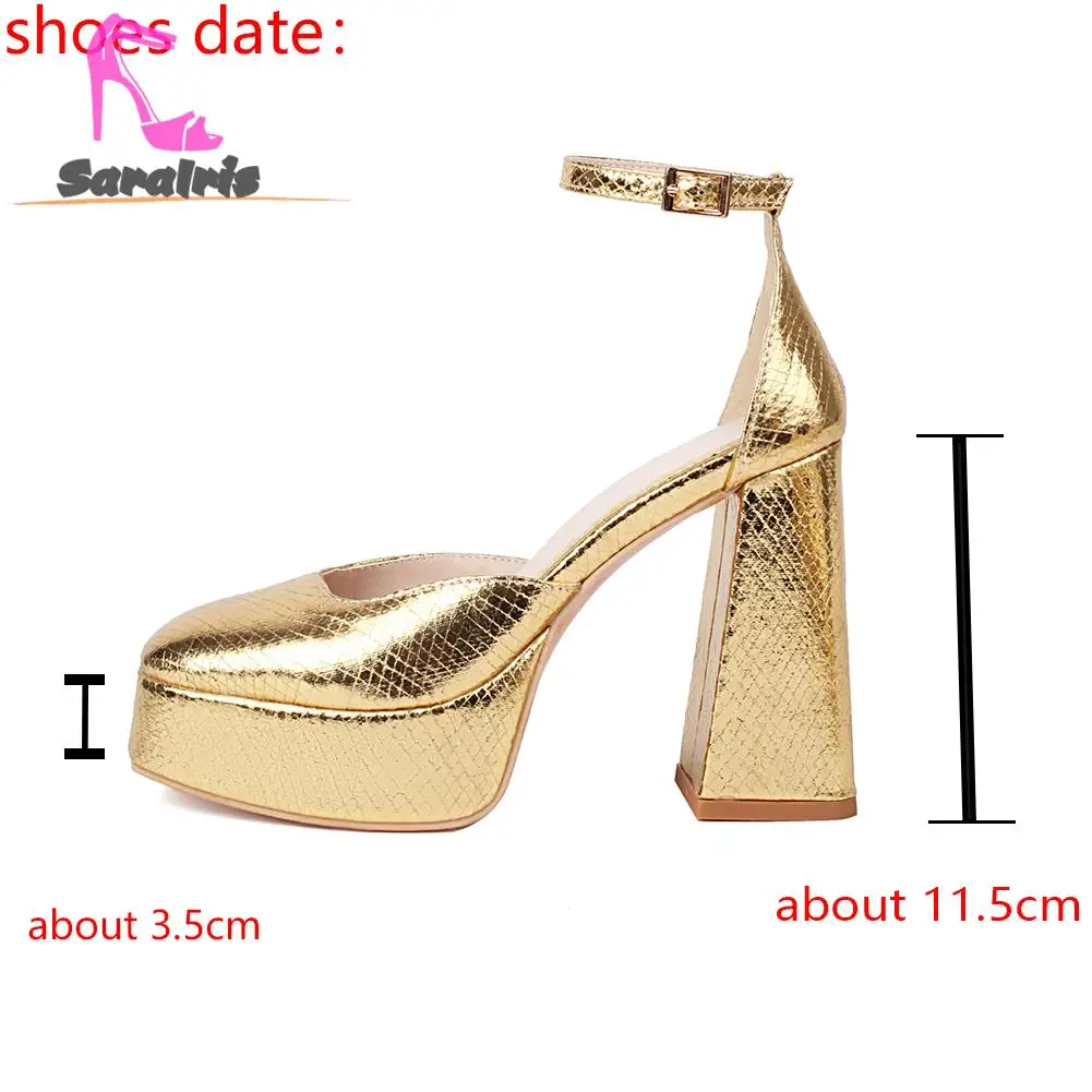 Spring Summer 2023 New Fashion Mary Jane Pumps Chunky High Heels Buckle Strap Pumps Comfy Walking Lady Pumps Shoes Party Banquet