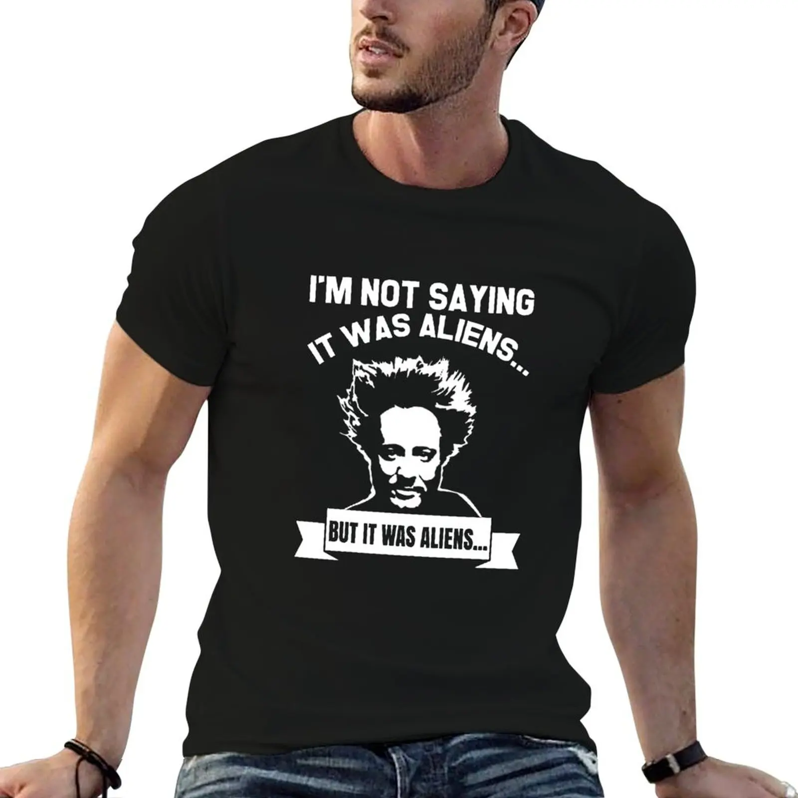 Фото Футболка It-was-Aliens-Giorgio-A-Tsoukalos, хлопковая футболка для мужчин, 100% хлопок, мужская футболка, 100% хлопок, футболка №1