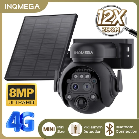 Камера видеонаблюдения INQMEGA на солнечной батарее, 8 Мп, 12X