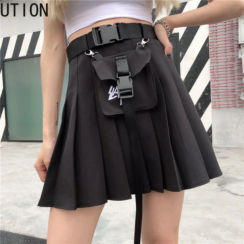 Женские юбки в готическом стиле Харадзюку повседневные стильные красные