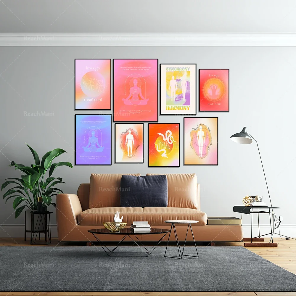 Плакат Halo градиентный ретро-плакат ценная цитата ретро-зернистый градиент