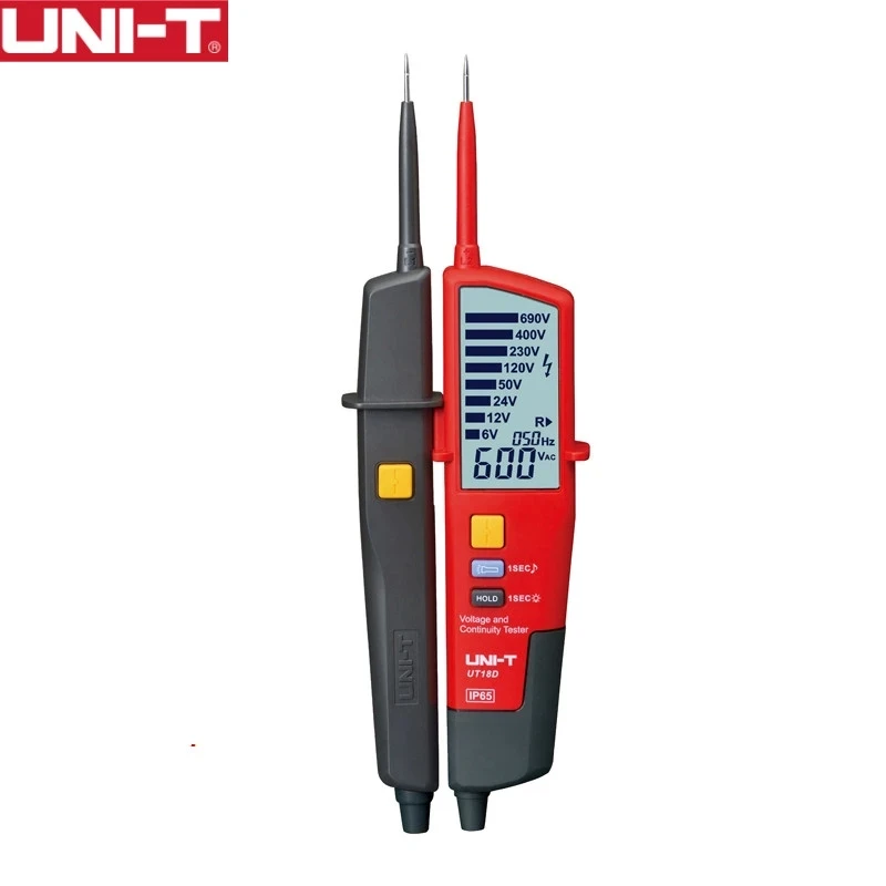 UNI-T UT18D Digital Voltmeter 690V AC DC Voltage Meter Metal Detector Waterproof Test Pen Full LCD Display RCD Test Auto Range