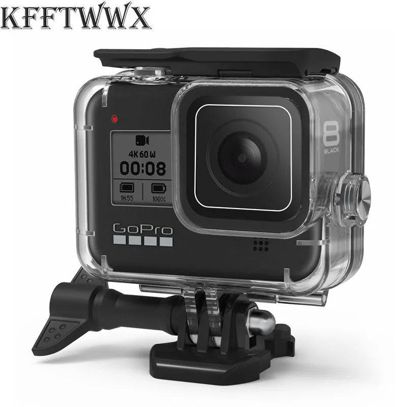 

KFFTWWX for Gopro Hero 8 Black 45m Underwater Waterproof Case Camera Diving Protective Housing Accessories for Gopro Hero8