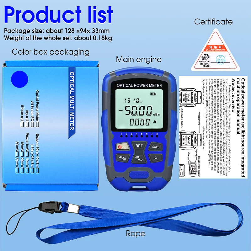 Измеритель оптической мощности Многофункциональный Визуальный измеритель