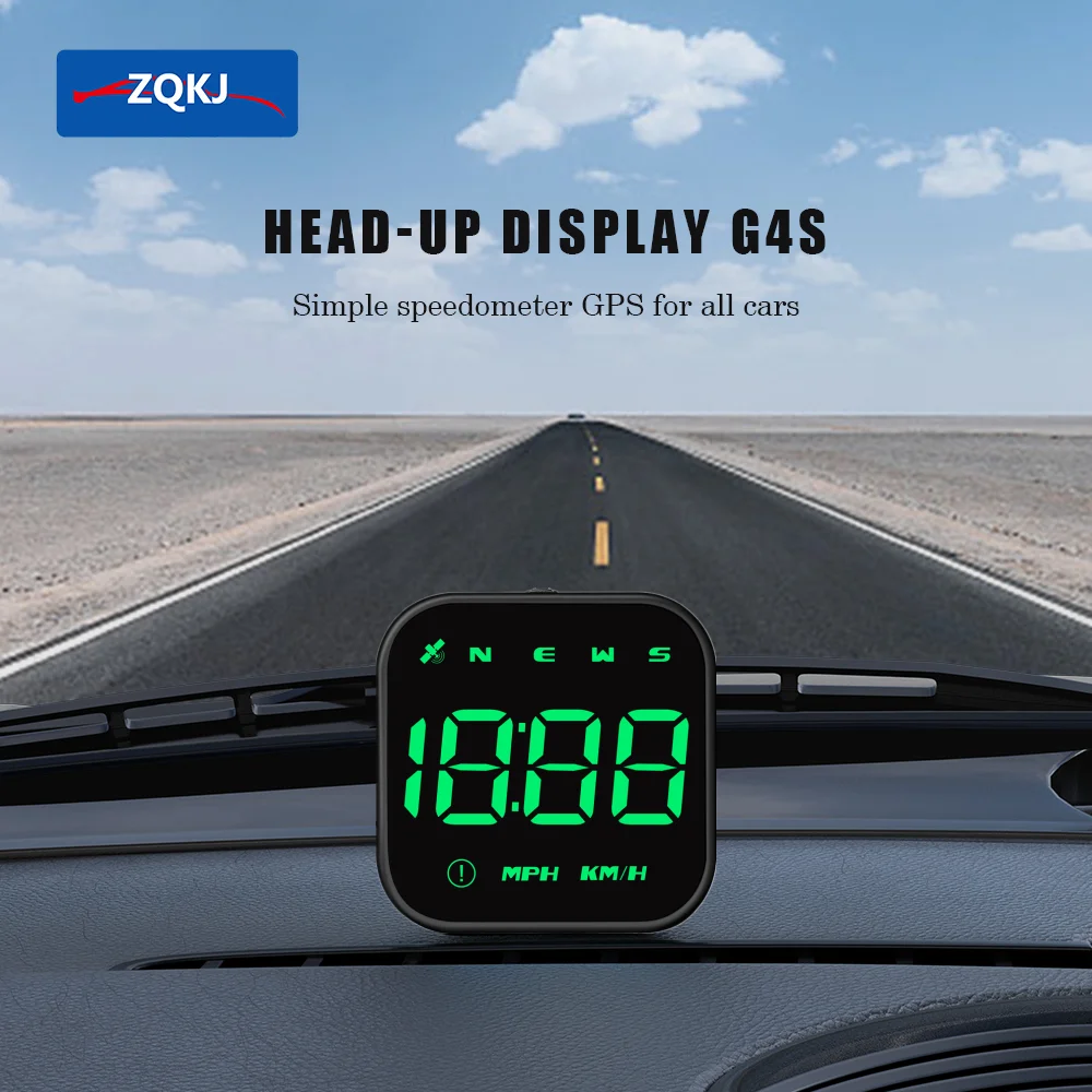 

ZQKJ G4S HUD GPS System For All Car Head Up Display Digital Speedometer Auto Electronics Accessories Speeding Alarm LED Tools