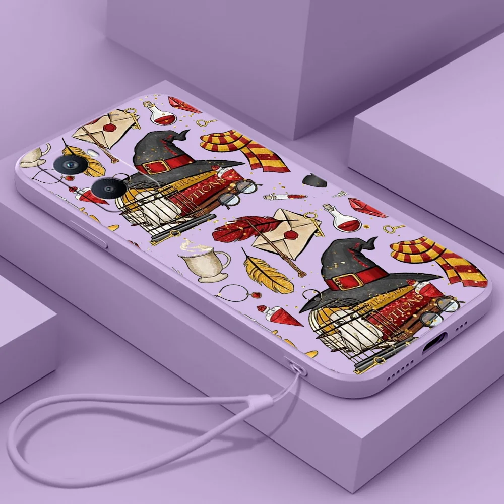 

H-Harry P-Potter Anime Phone Case For OPPO F21 F9 F7 F5 Find X5 X3 X2 Neo A16S A5 2020 Pro Lite Liquid Rope Funda Cover