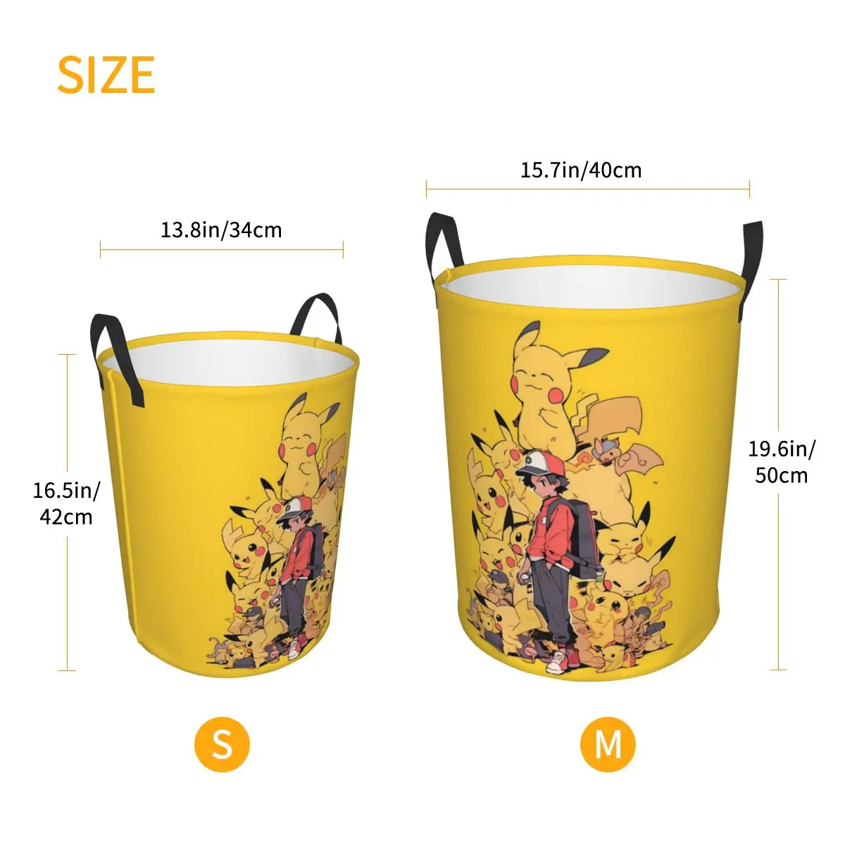 Custom P-Pikachus аниме корзина для белья Складная Большая хранения одежды детская