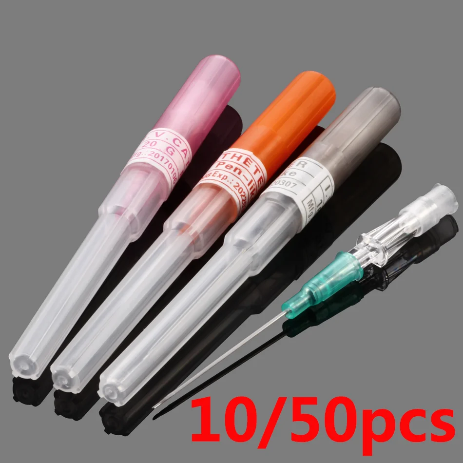

10/50pcs Stainless Steel Sterile Piercing Needle Disposable I.V. Catheter Cannula Ear Nose Belly Pierc Needles Tool 14G-20G