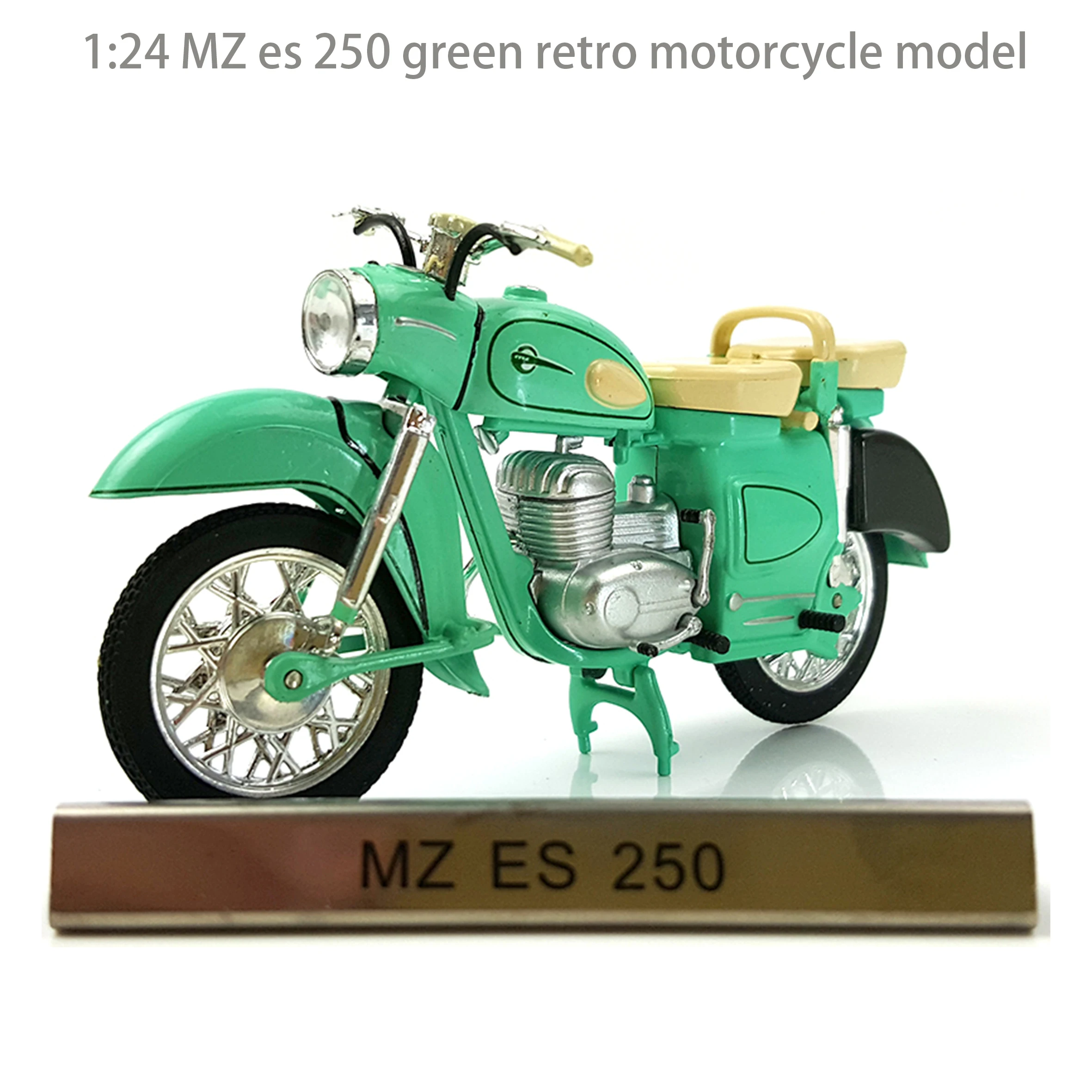 Rare 1:24 MZ es 250 green retro motorcycle model  Semi alloy finished product model