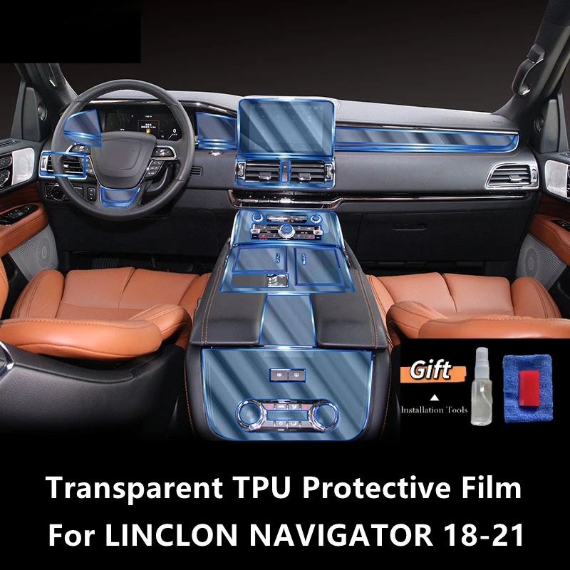 

For LINCOLN NAVIGATOR 18-21 Car Interior Center Console Transparent TPU Protective Film Anti-scratch Repair Film Accessories