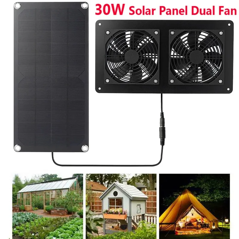 30 Вт 12 В солнечный вытяжной вентилятор 6-дюймовый мини-вентилятор с питанием от