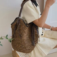 women handbag summer beach bag rattan woven handmade knitted straw shoulder pack large capacity casual tote purse bolsa feminina