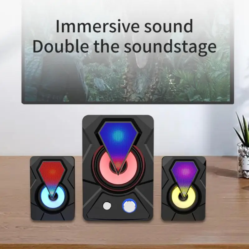 

Gaming Computer Combination Speakers Led Loudspeaker Bass Surround Sound For Pc Tv Home Wired Speaker