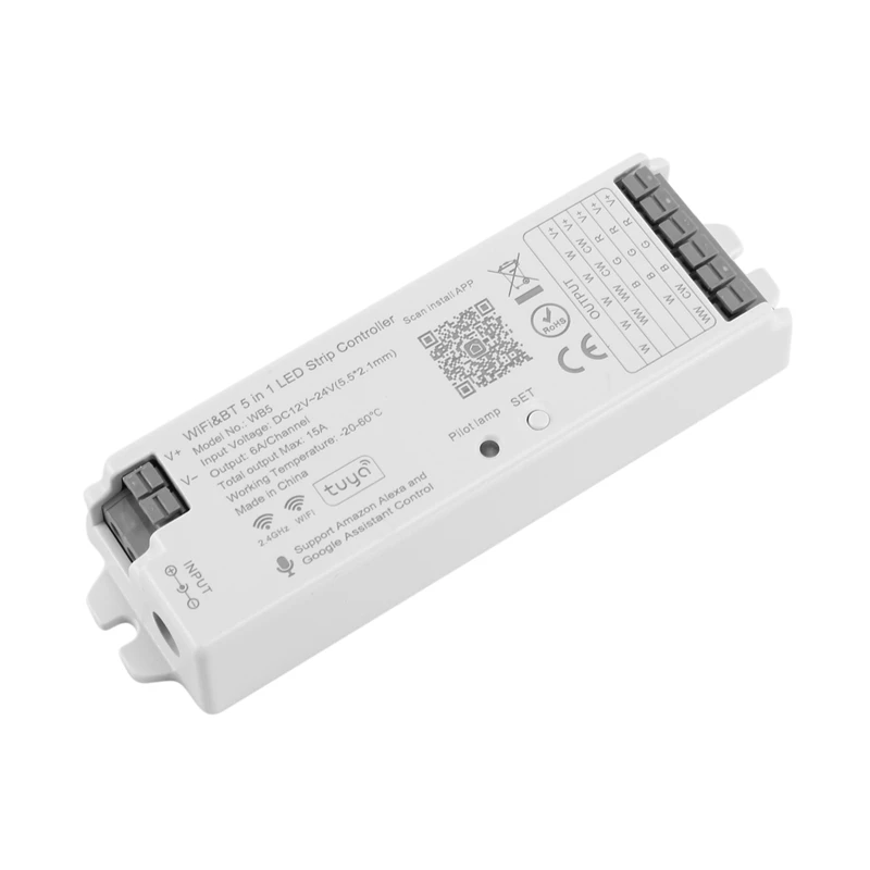 

WB5 Bluetooth & RF 5 In 1 LED Controller 5CH Tuay APP For Single Color CCT RGB RGBW RGBCCT Led Strip Lighting Tape