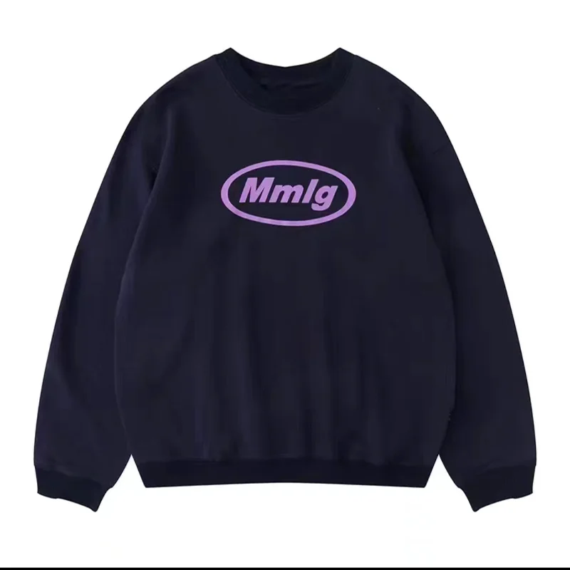 

2023 South Korea Buy MMLG Hoodie Round Neck Loose 87mm Fashion Brand Cotton Long Sleeve Men and Women Couples the Same Style Top