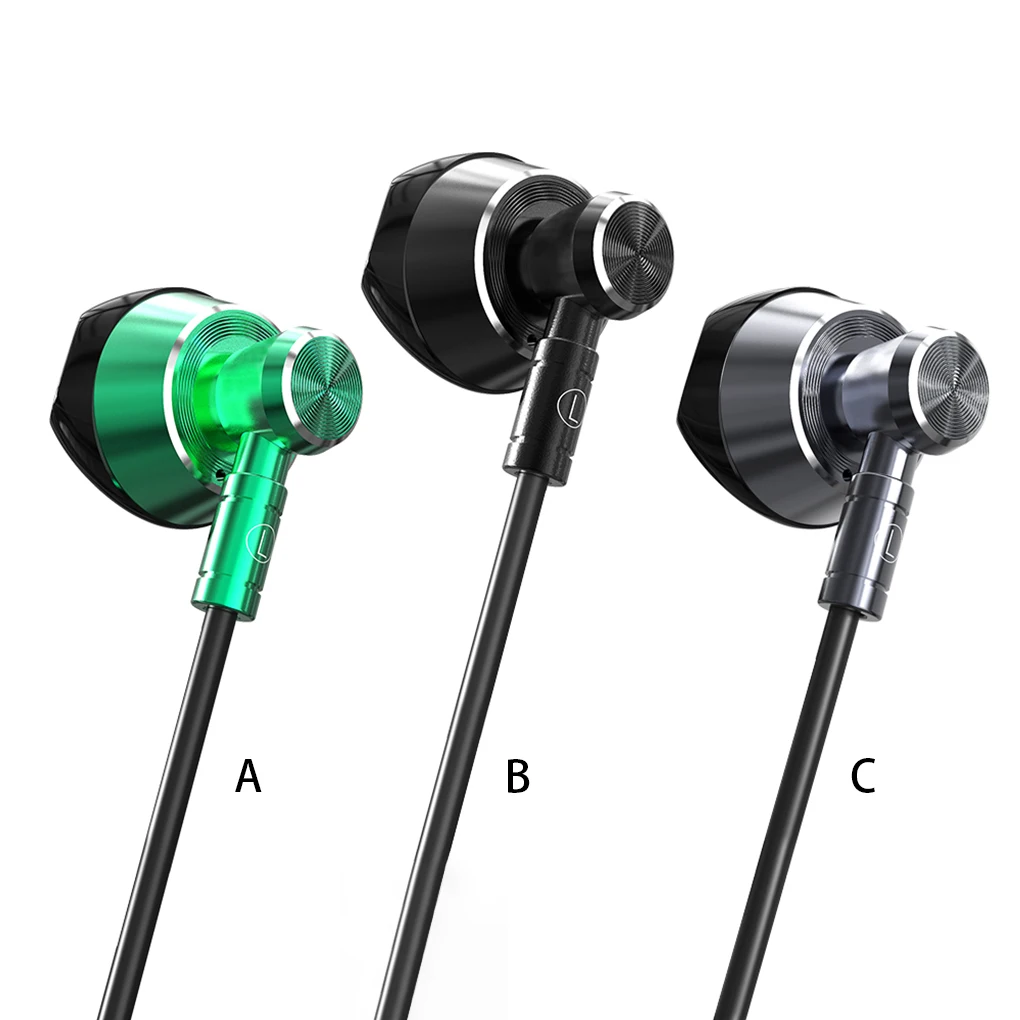 3 5mm Wired Earphone Volume Adjustable In-ear Headphone Headset 360 Degree Pickup Omnidirectional Earbuds Green