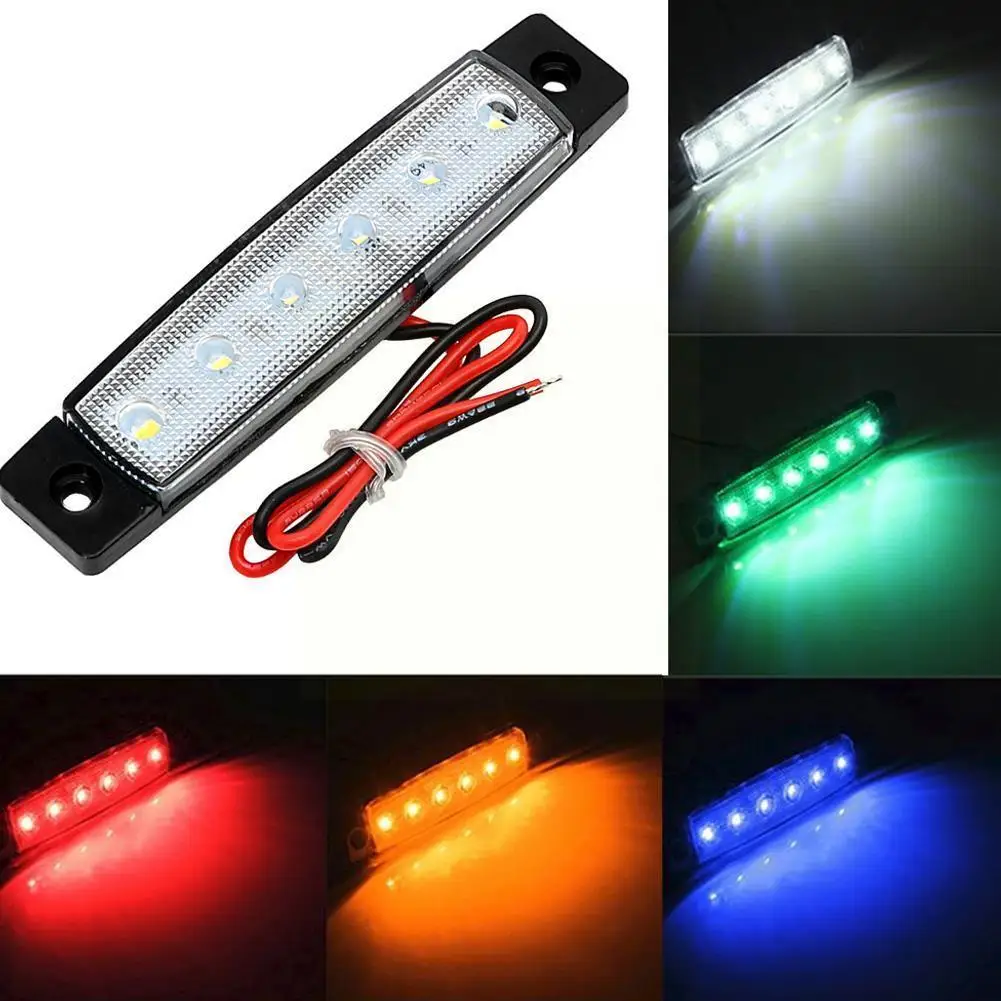 

Car External Lights LED 12V/24V 6 LED Auto Car Bus Low Indicator Marker Light Warning Lorry Rear Truck Trailer Lamp Side U8Q3