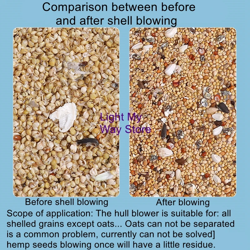 Разделитель для птиц воздуходувки попугаев еды желтые зерна смешанные примеси