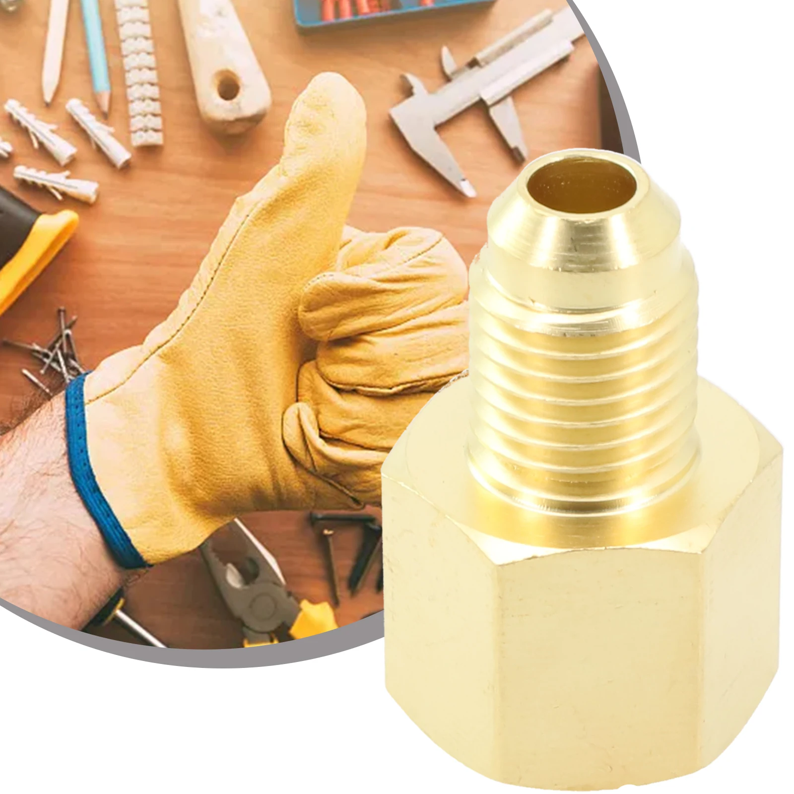 

R134A R12 Car Brass Gold Conditioner Adapter Quick Coupling 1/2" ACME Female 1/4" SAE Accessories For Vehicles