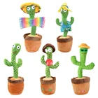 Танцующий кактус, искусственное пение, танцующий кактус, искусственное взаимодействие, милая кукла, образование, детские игрушки, украшение для дома