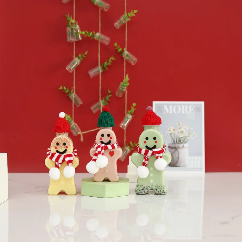 

Gingerbread Man Cute Drinking Cup Portable Shaker Bottle Milk Tea Water Drinkbeker Xmas Navidad Kids Christma Gift Water Bottles
