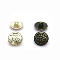 15mm bronze round carved flower shank button shield design jeans button diy sewing craft 30pcs