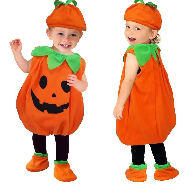 

Children's Halloween Pumpkin Costume Baby COS Style Performance Costume Cute Pumpkin Role Playing