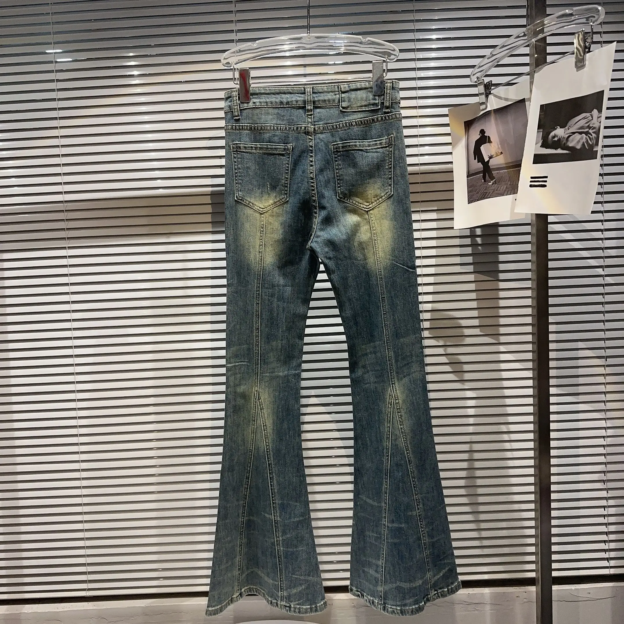 2023 Summer Clothes New Fashion Irregular Rivet Washed Jeans Retro High-waist Slim Fit Skinny Denim Pants Women's Trousers