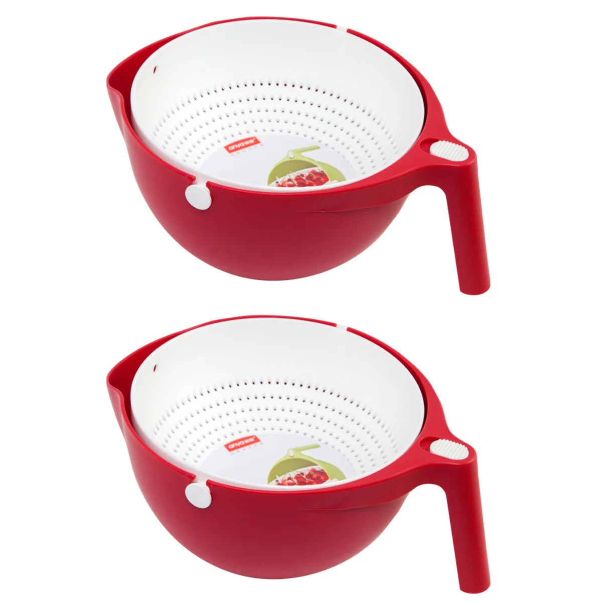 

Strainer Basket Bowl Kitchen Vegetable Rice Drain Colander Double Layerwash Washing Basin
