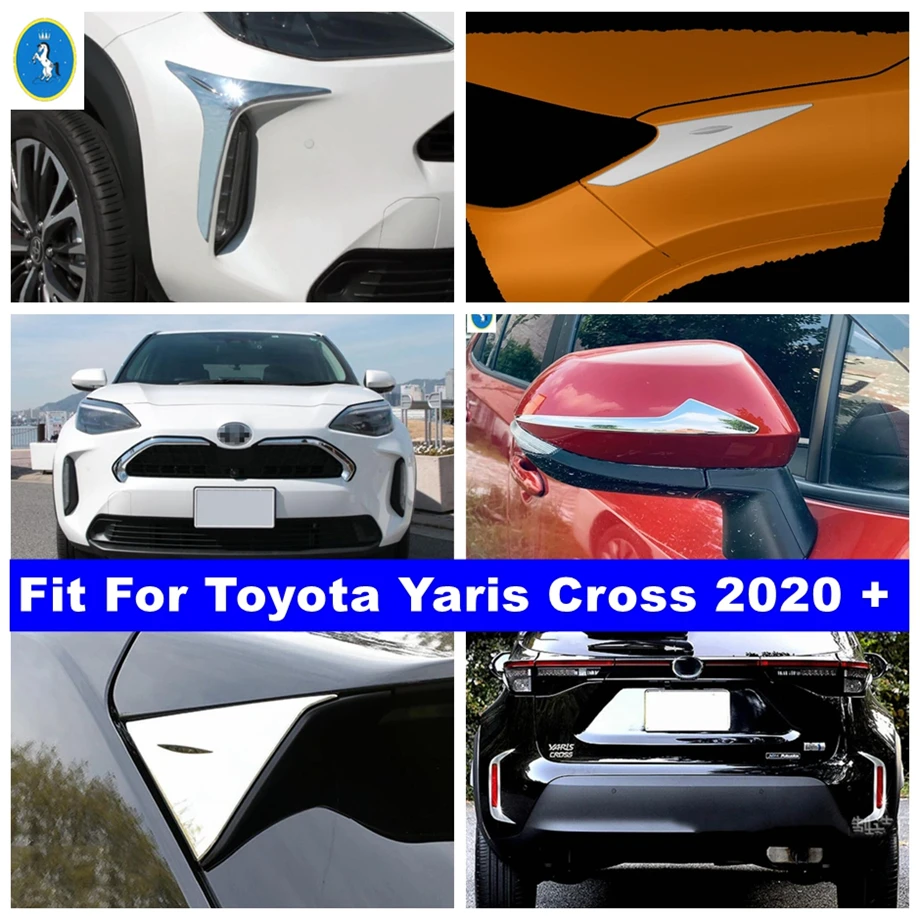 

Front Grille & Rear Fog Lights Eyebrow Rearview Mirror Strip Tail Window Spoiler Cover Trim For Toyota Yaris Cross 2020 - 2022