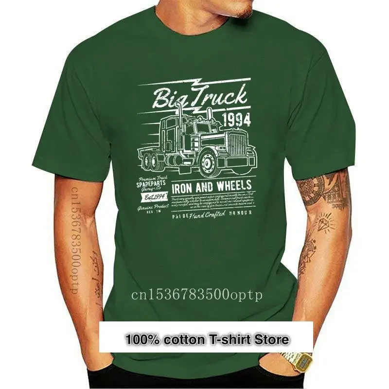 

Camiseta a la moda para hombre y mujer, camisa de camión grande de hierro y ruedas, camión, Rig, América, Unisex